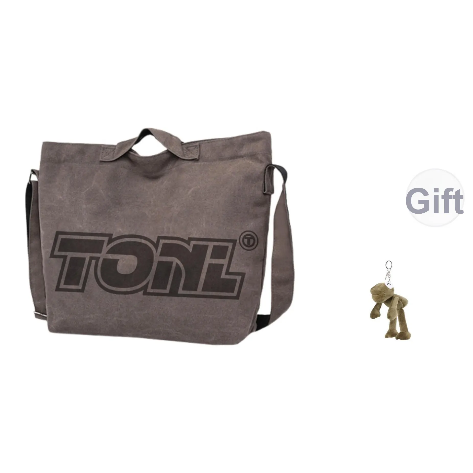 Tonlion Холст Сумка через плечо Стандартная Унисекс Серый Черный