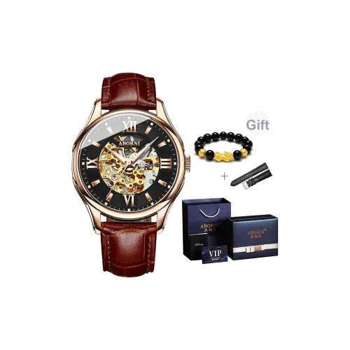 ABORNI High END Fashion Business Trendy Versatile Автоматический механический механизм ремень из натуральной кожи