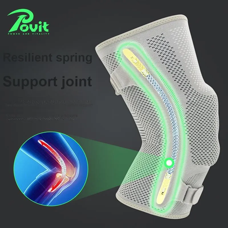 POVIT Knee Pads Rubber Elastane Silicone Running, Badminton, Basketball Men's-20