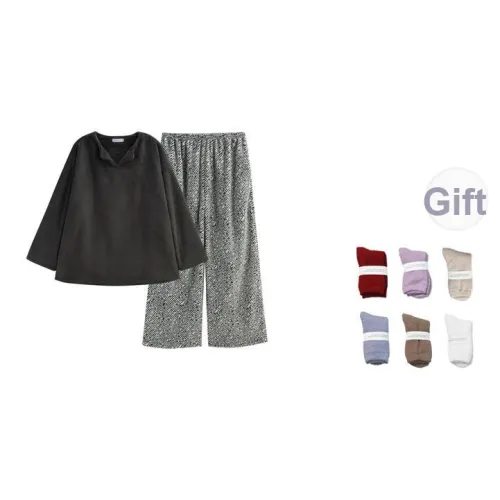 Same Language Пижамный комплект женский Wabi Sabi черный · с плиссами