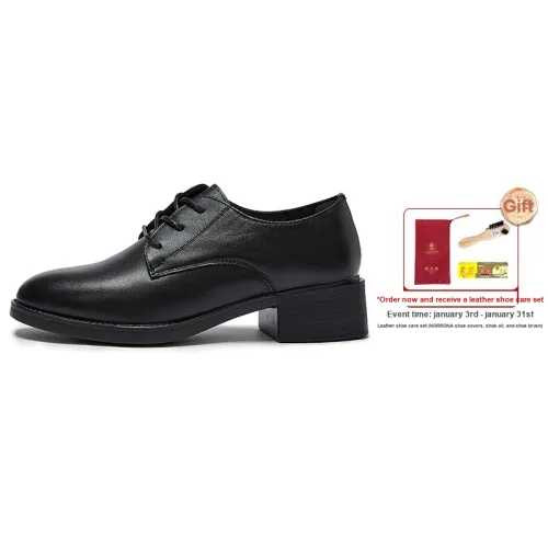 LAORENTOU Dress Shoes Women's Low-Top Black