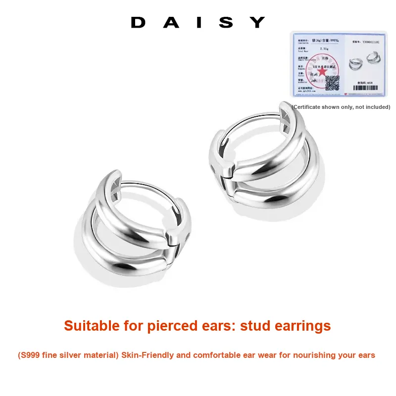 Daisy Dream 999 Fine Silver Earrings Women's-2