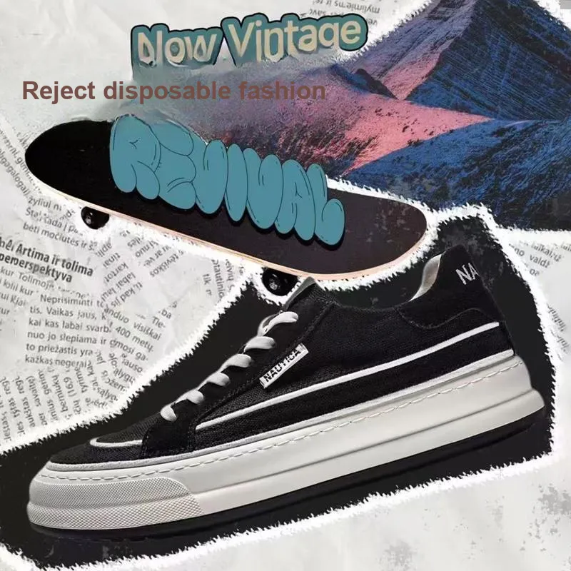 NAUTICA Skateboard Shoes Women's Low Top Black-2