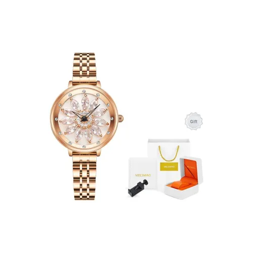 MELSMAO Luxury Premium Niche Кварцевые Женские Часы с Кварцевым Механизмом Сплавной Ремешок Белый Циферблат