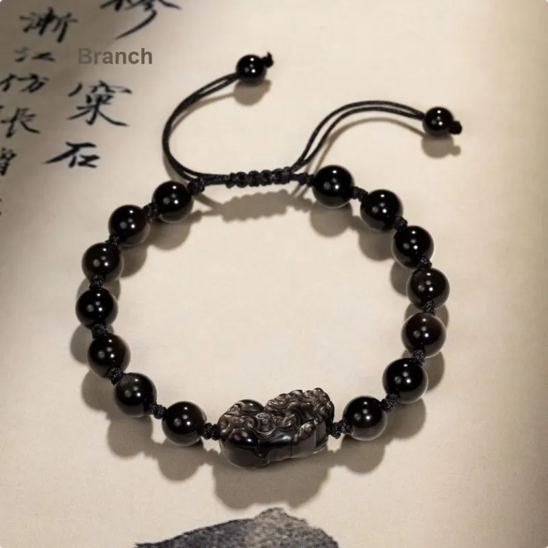 Bubble Scallops Obsidian Jade Bracelets Unisex-2