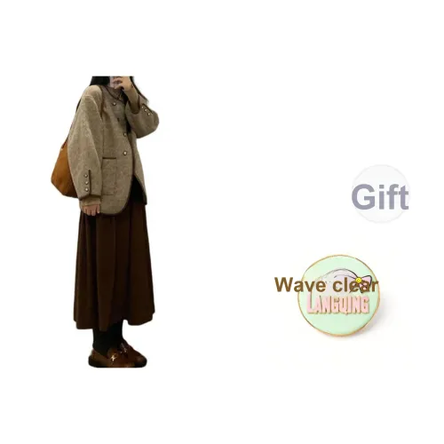 LANGQING Изображение Цвет Подарок Wave Прозрачный Бренд Наклеенный Женское Пальто