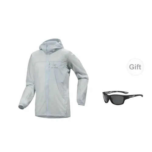 Arcteryx Squamish Windbreaker Jackets Men Sky Blue Comes With Black Frame And Grey Lens