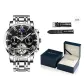 Steel Band Jet Black[Black Box+Genuine Leather Strap]