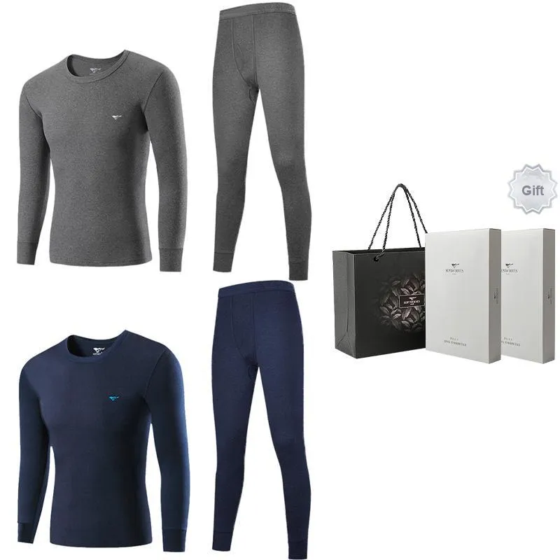 SEPTWOLVES Thermal Set Men's 2 Piece Underwear Gift Box Set-7