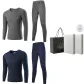 2-Piece Underwear Set (Dark Heather Gray+Navy Blue) 100% cotton, Breathable/3A Antibacterial/Classic Crew Neck