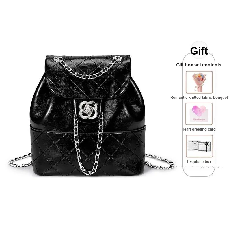 JUST STAR Artificial Leather Backpack Medium Size Women's Black