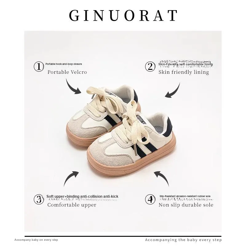 QINUOSHU Slip Resistant Anti Kick Low Top Kids' Skateboarding Shoes Children Aged 3 7 Years Old-2