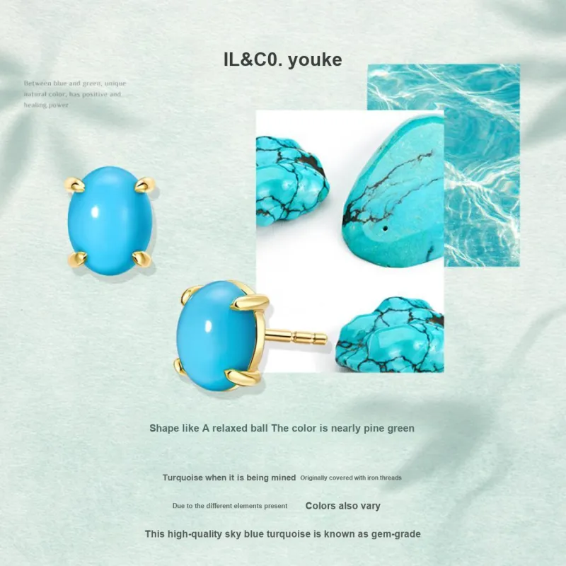 IL&CO. Turquoise Stud Earrings Women's-3