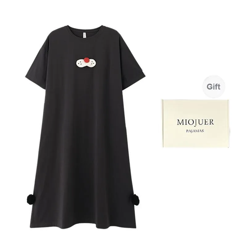 MIOJUER Nightgown With Pad Women's Dark Gray-0