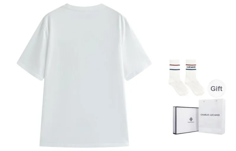Charlie Luciano T Shirts Unisex White Box+Socks-1
