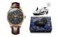 Rose Case Gunmetal Dial Brown Leather Strap