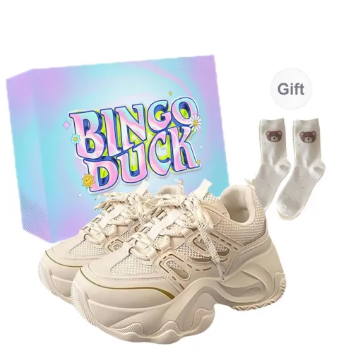 BINGO DUCK Coverage Height Increase Low Top Chunky Sneakers Women's