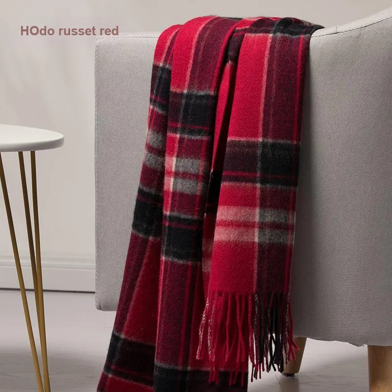 Red Bean 100% Wool Knit Scarves Women's-8