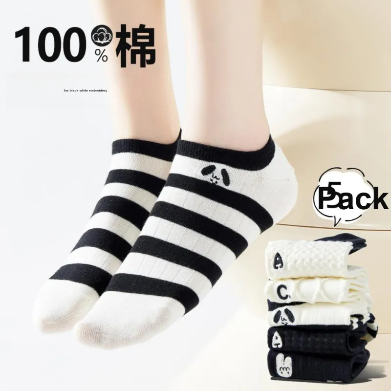 AUGUST No Show Socks Women's 5 Pack-2