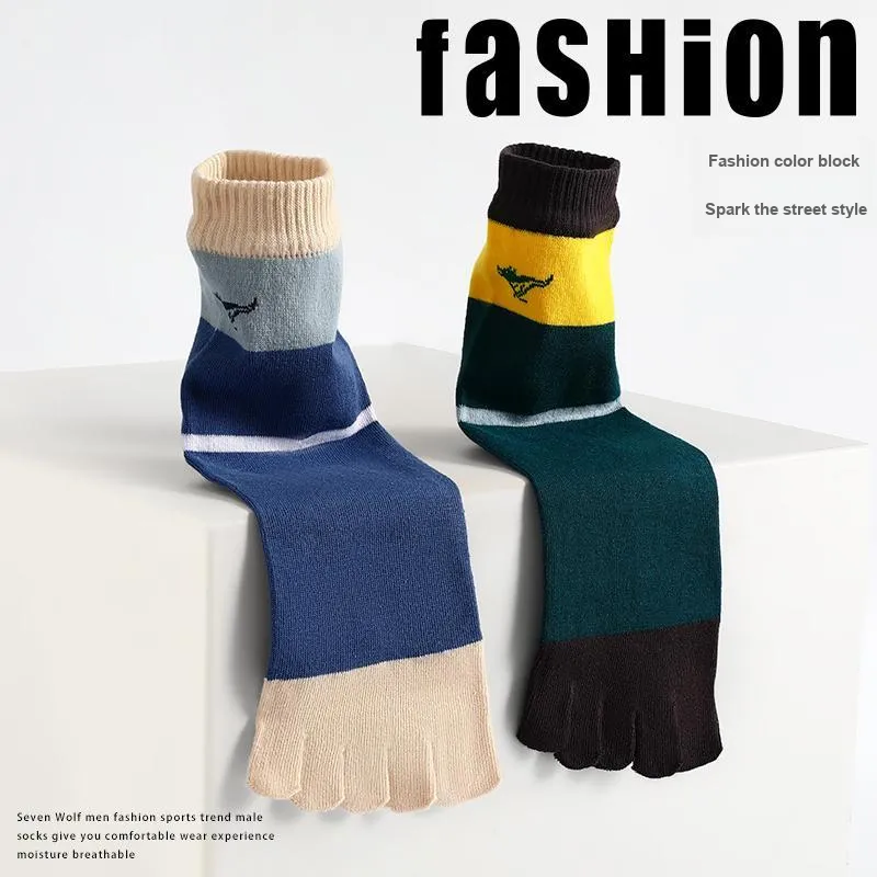 SEPTWOLVES Mid Calf Socks Men's 5 Pairs Gift Box Sets+Shopping Bag-11