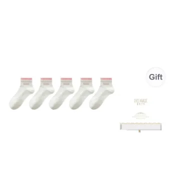 XIA.WA.ZHI.XIU Mid Calf Socks Women's Shopping Bag 5 Pack