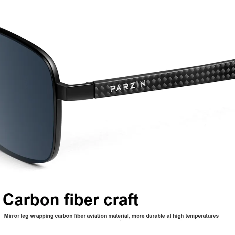 PARZIN Alloy Square Sunglasses Men's-2