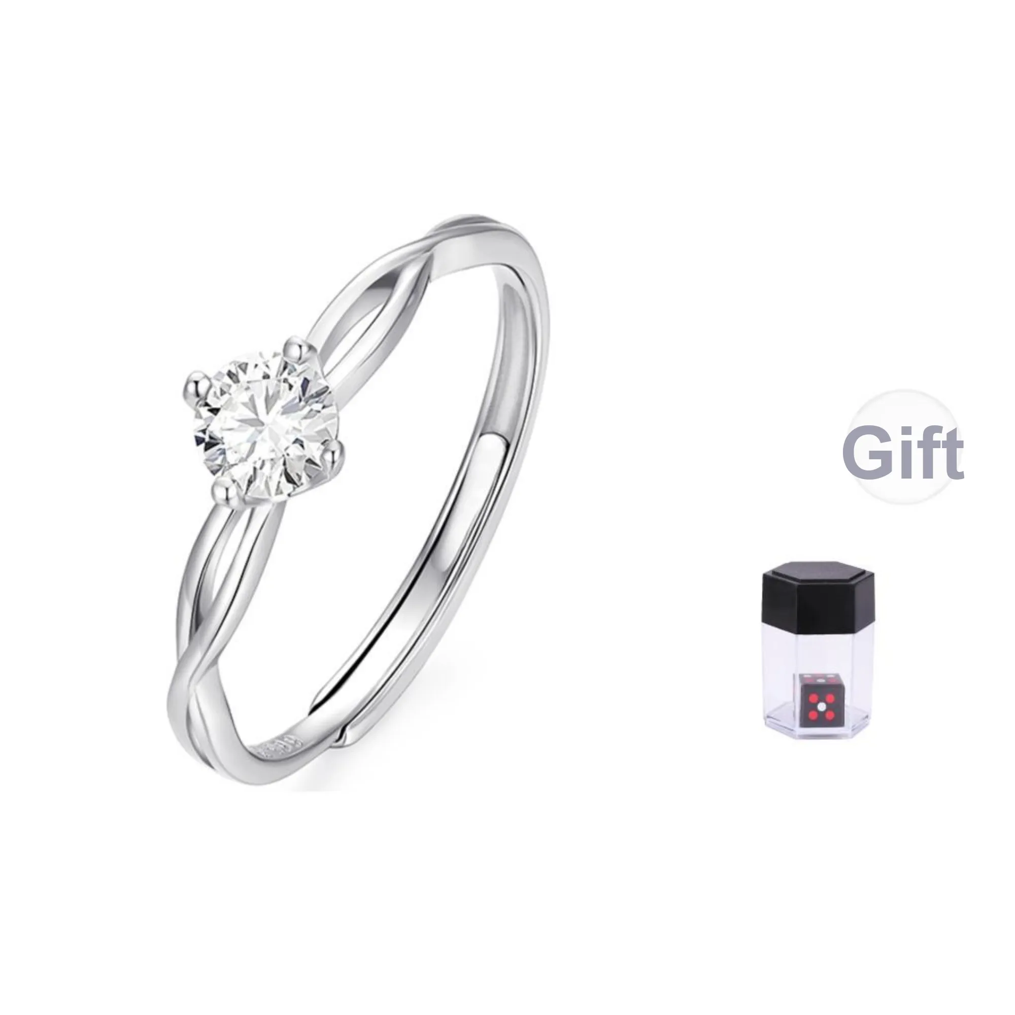 KADER 999 Fine Silver Rings Women's Silver white Gift Box