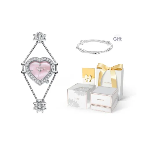 LANZOOM Lucky Goddess Сердце Часы Искрящаяся Шестиконечная Звезда Часы Кварцевый механизм Женские часы Часы на запястье