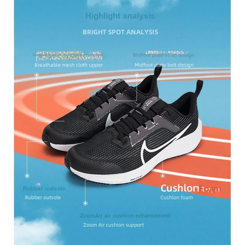 Nike Air Zoom Pegasus 40 GS 'Black White'-1