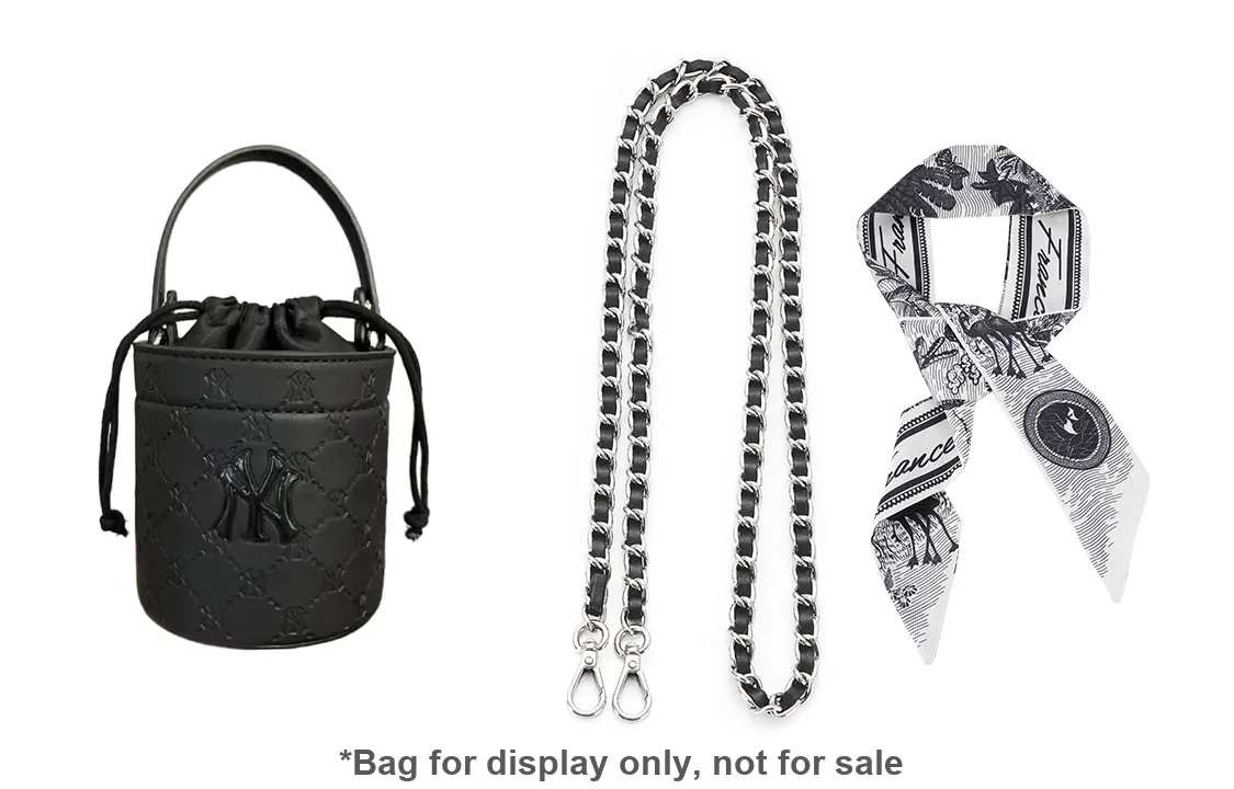 Lan Bao Fan Acrylic/Microfiber Polyurethane Perfume Crossbody Bag Chain Silk Scarf Accessories Unisex White Black Pink