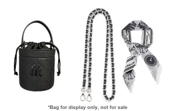 Lan Bao Fan Acrylic/Microfiber Polyurethane Perfume Crossbody Bag Chain Silk Scarf Accessories Unisex White Black Pink