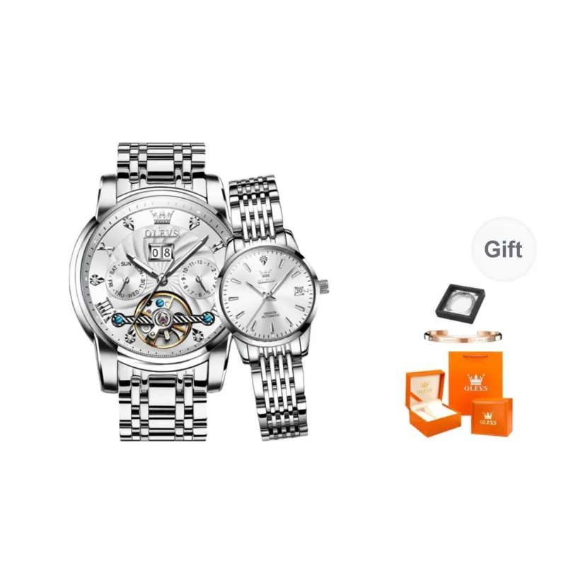 OLEVS Mechanical Movement Watch Unisex Black Dial-6