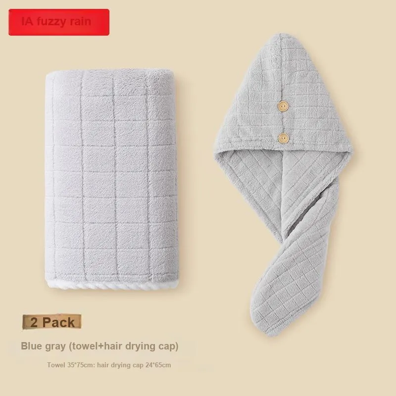 Drizzle Hair Drying Cap Two Piece Set
