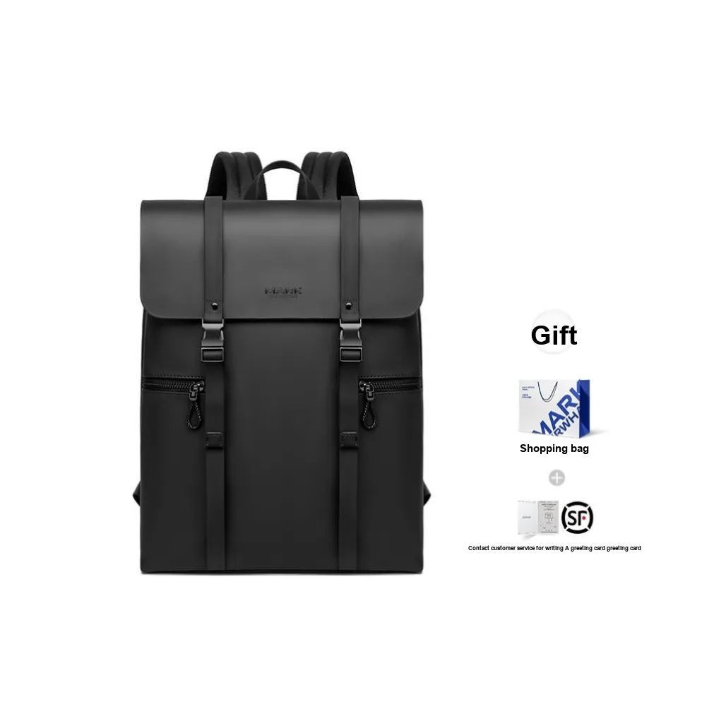 FAIRWHALE PU Backpack Laptop Bag Large Size Men's Black