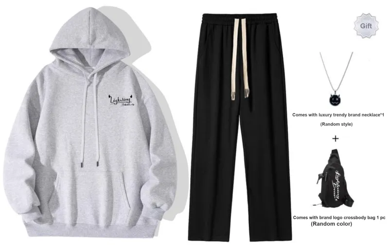 LIGHTNING BEAR Sweatshirt Sets Unisex-7