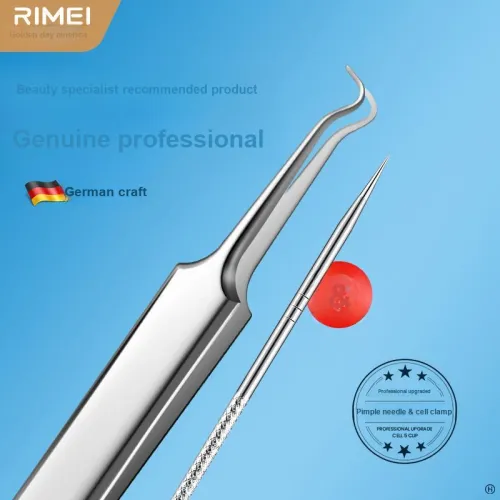 RIMEI Cellular Blackhead Extractor And Ultra Fine Pore Needle Set High Precision For Salons Tongs