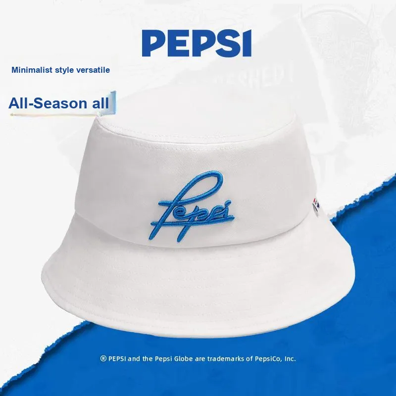 Pepsi Cotton Comfortable And Breathable Bucket Hats Unisex Black/Ecru-6