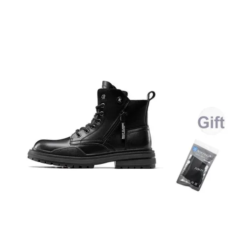 AOKANG Колено Высокая ботинка Martin Мужская Черная