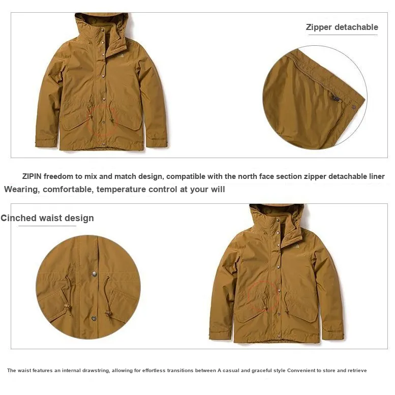 THE NORTH FACE FW22 Waterproof And Windproof To Keep Warm Windbreaker Jacket Women's Brown-6