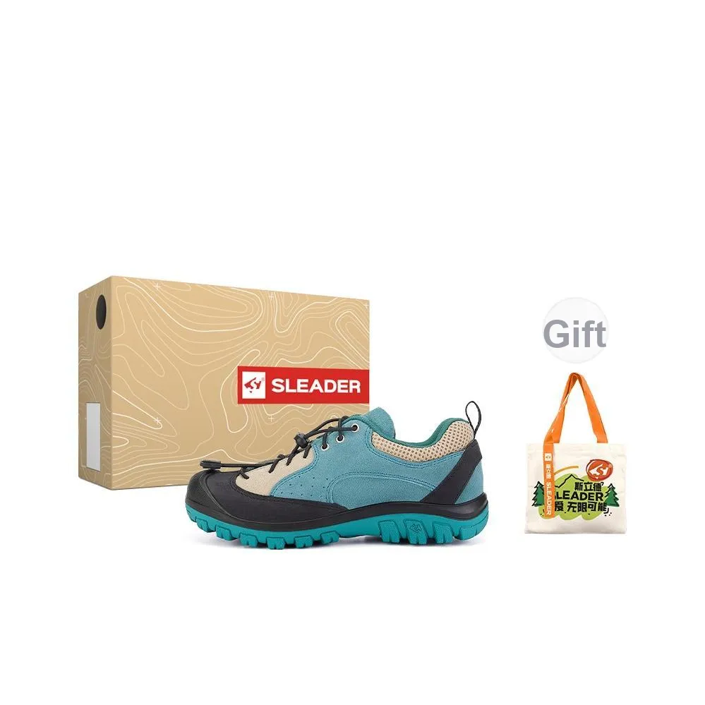 SLEADER Earth Series Устойчивый к истиранию Противоскользящий Низкий Топ Альпинистские и туристические ботинки Женские Овца Озерный зеленый