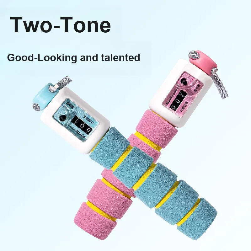 Deli Casual Entertainment Smart Counting Jump Ropes Unisex Cotton Rope, Foam Controller 2.8m Blue-3