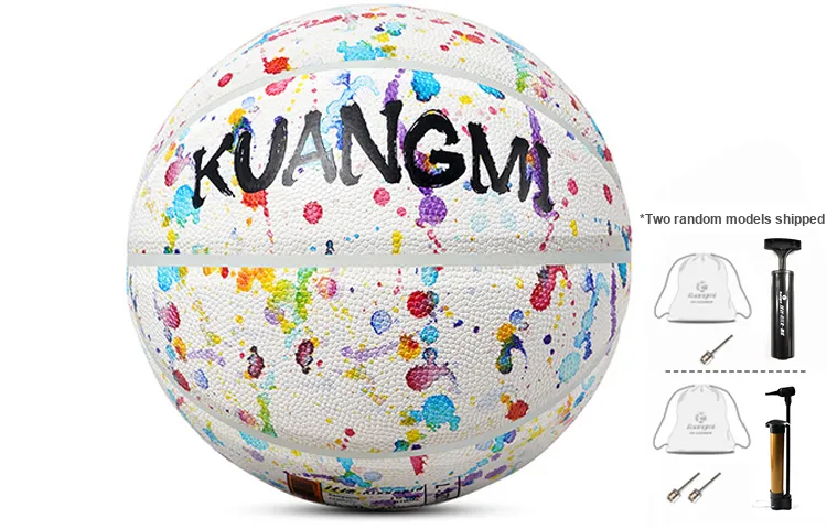 Kuangmi Microfiber Leather Basketball White Size 7 Ball Training Unisex-1