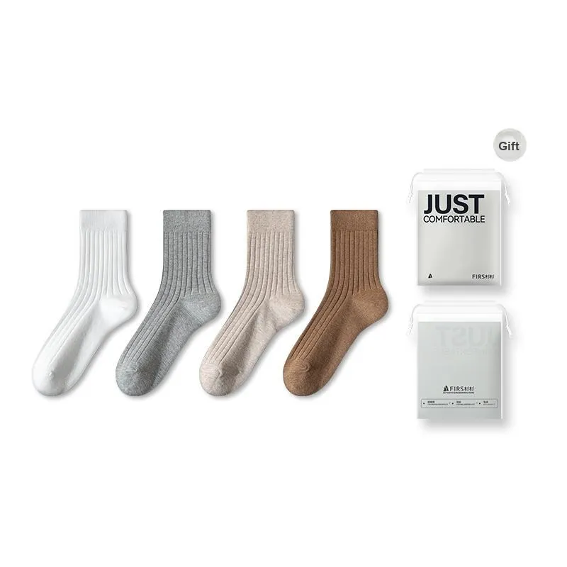 FIRS Mid Calf Socks Men's Shopping Bag 4 Pack-0