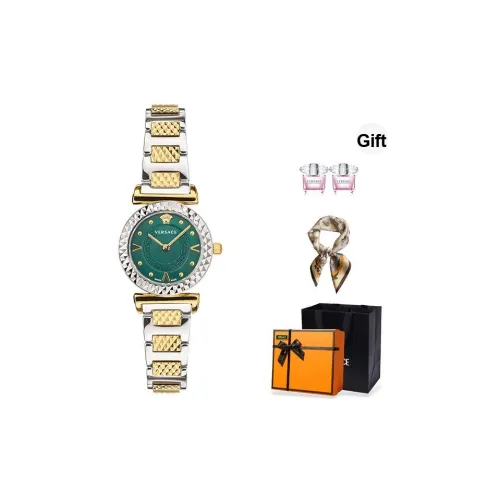 VERSACE Кварцевый механизм Женские Mini Vanity Часы 27мм*29мм*7мм Зеленый