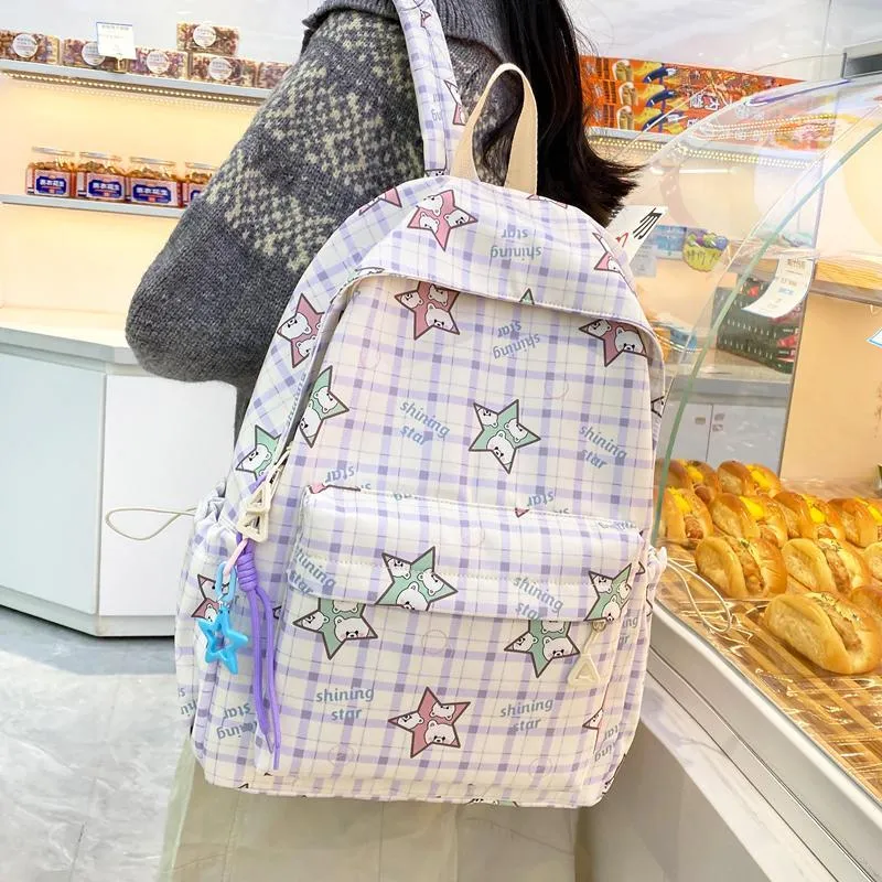 GOX Nylon Backpack Women's Pink/Purple/Green/Sky Blue/Black-2