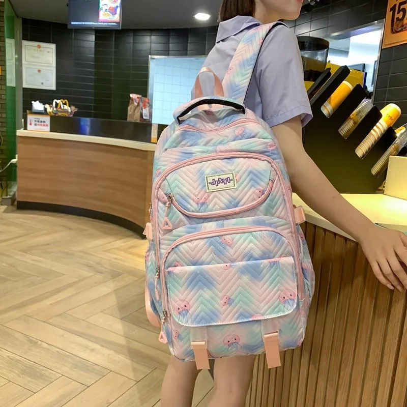 OURFUN Nylon Backpack Unisex Multicolor-14