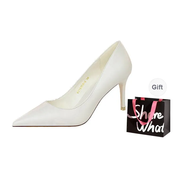 BIGTREE High Heels Women's Black/White/Pink/Gray-9