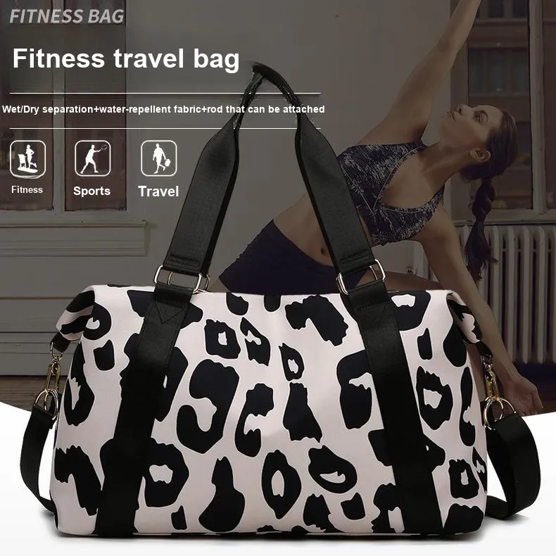 LETOO Oxford Crossbody Bag Travel Bag Storage Bag Unisex Black/Pink-2