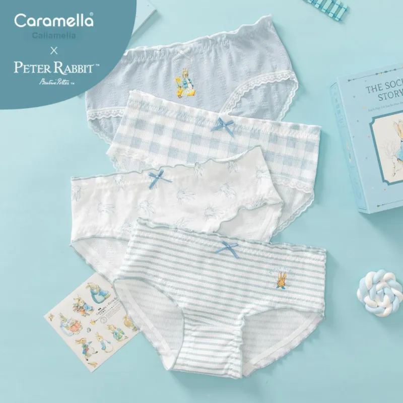 Caramella x Peter Rabbit/, Underwear Gift Box Women's 4 Pack Mixed Color-4