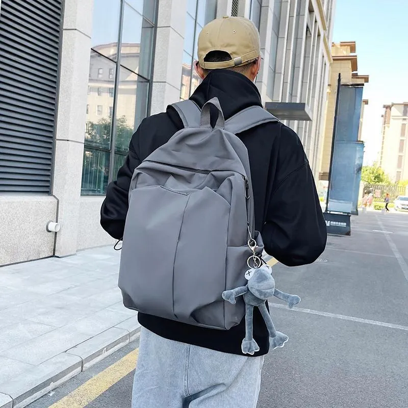 BUBM Nylon Backpack Regular Unisex Black/White/Gray/Red-13